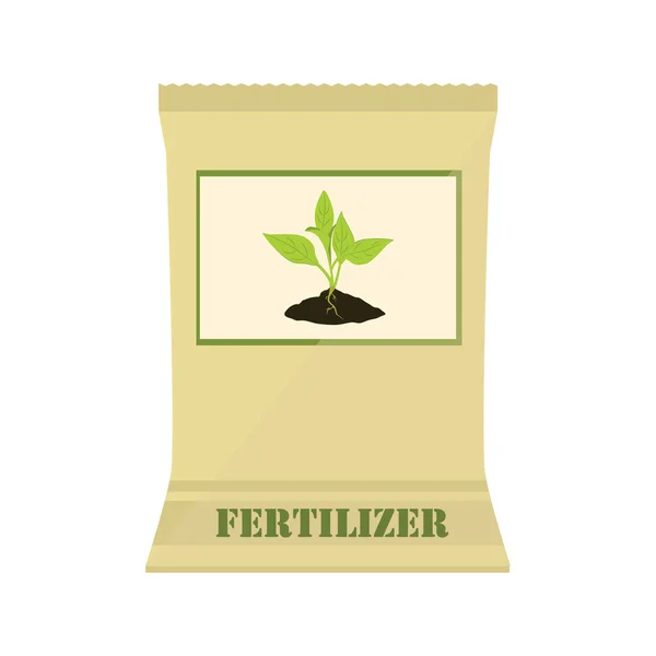 Bolsa de papel con fertilizante — Vector de stock