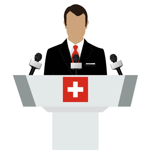 Suíça conceito de orador —  Vetores de Stock