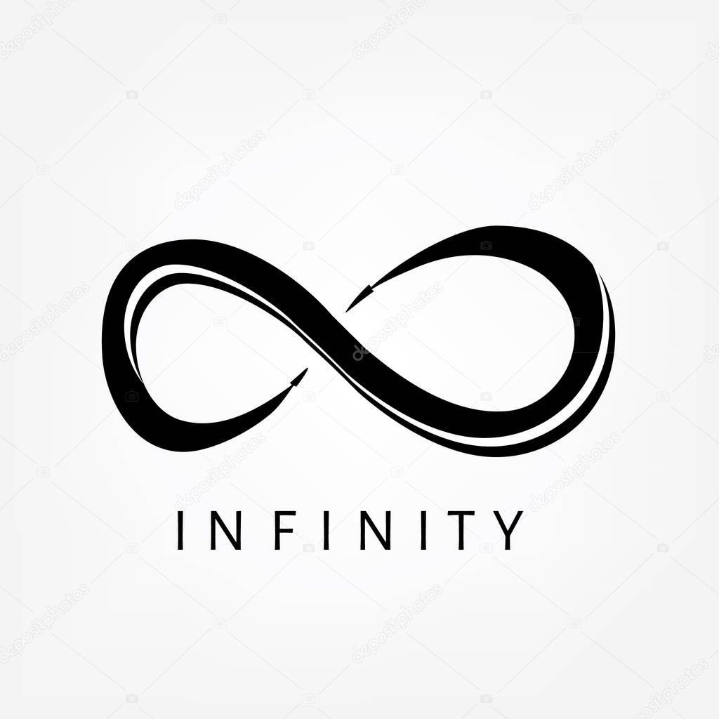 Vector illustration black infinity symbols, sign. Limitless symbol, icon or logo