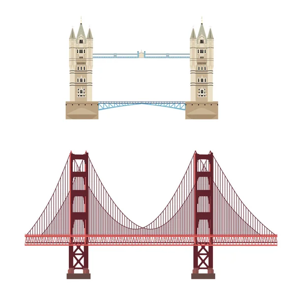 Tour et pont porte dorée — Image vectorielle