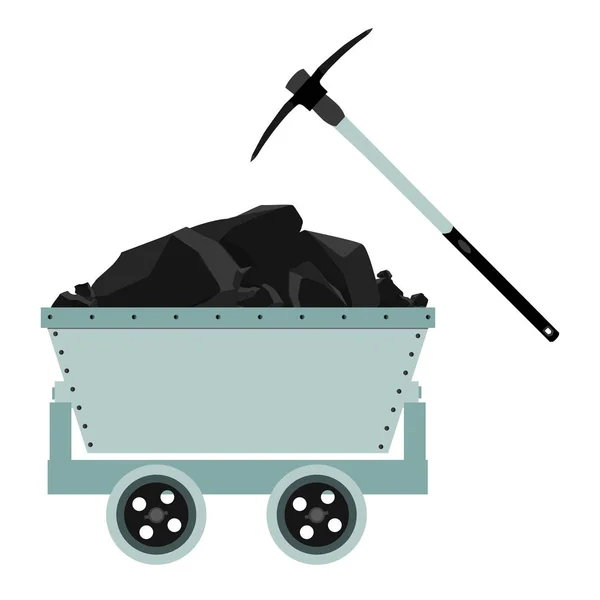 Coal trolley vector — Stock Vector