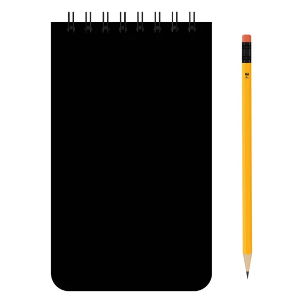 Jegyzetfüzet és ceruza — Stock Vector
