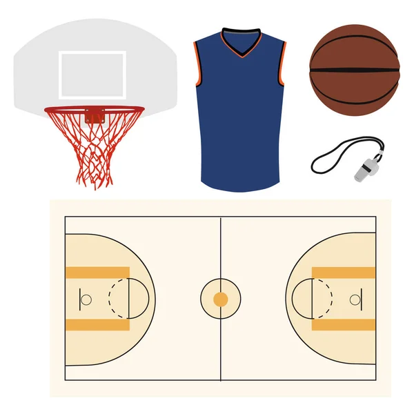 Conjunto de ícones de basquete — Vetor de Stock