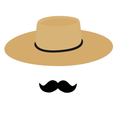 Traditional straw hat clipart