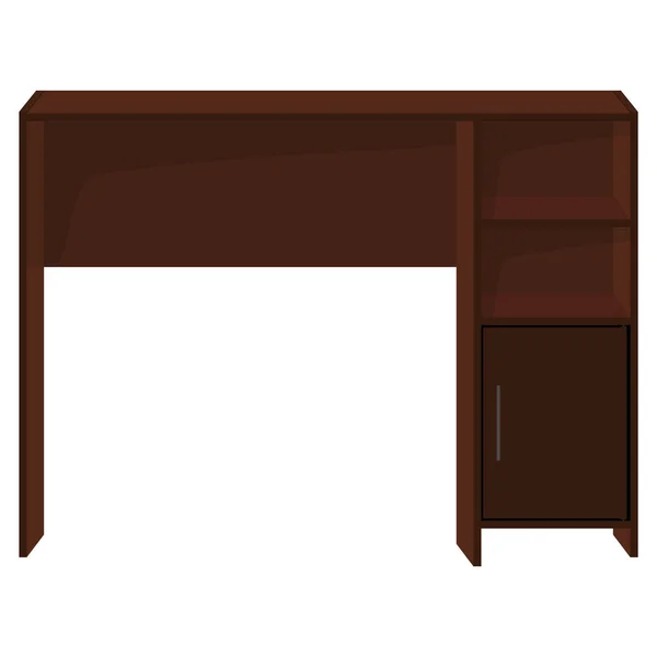 Wooden office desk — Stock Vector