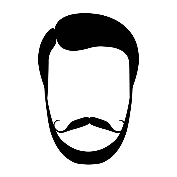 Hipster haar, baard, snor — Stockvector