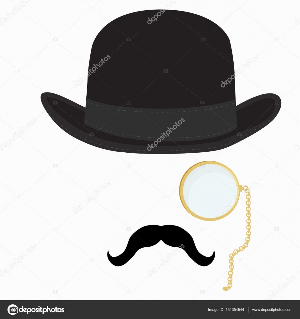 Monocle And Top Hat Vector