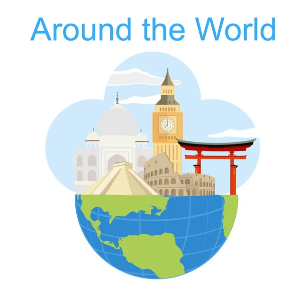 Around the world — Stock Vector