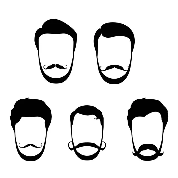 Хіпстерське волосся, бороди, вуса — стоковий вектор