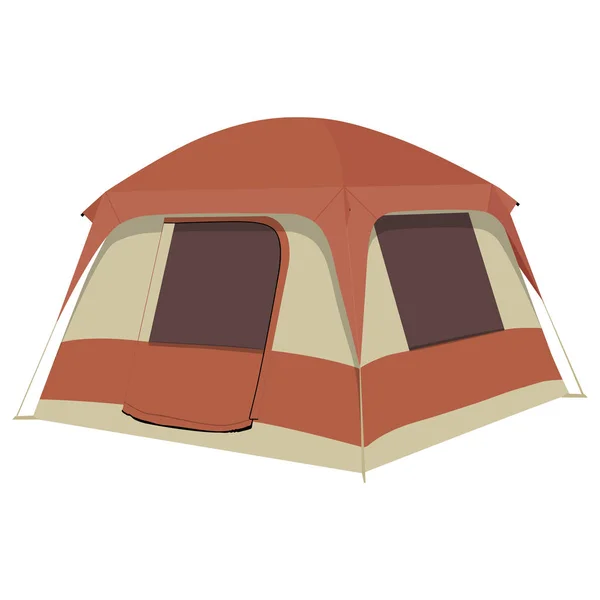 Tienda de camping marrón — Vector de stock