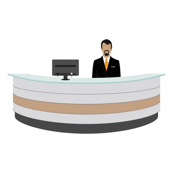 Hotel reception desk — Stock Vector