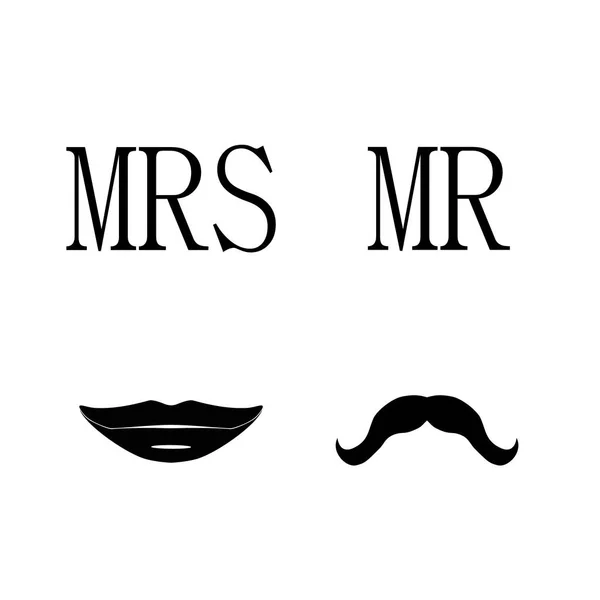 Mrs and mr symbols — Stock Vector