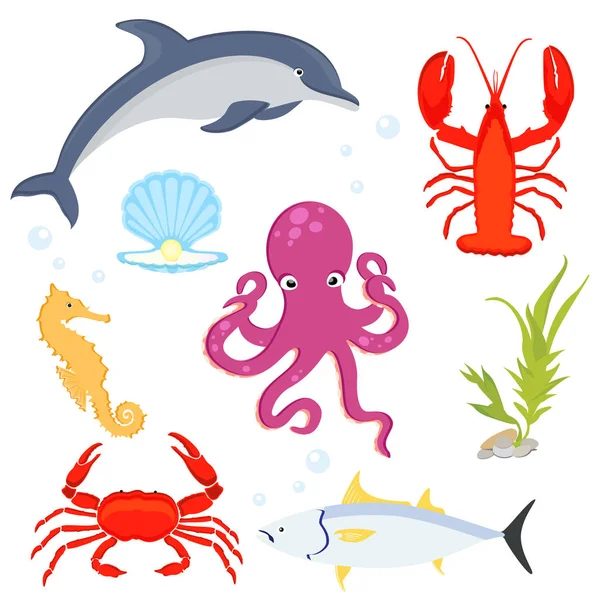 Vetor de criaturas marinhas —  Vetores de Stock