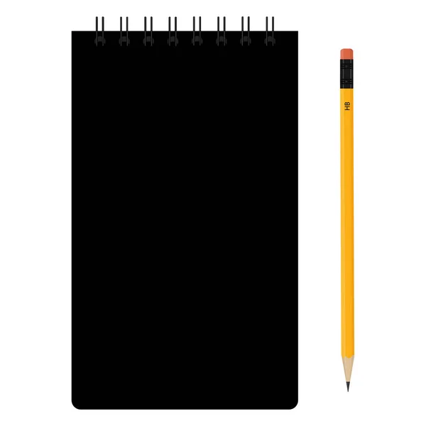 Notizblock und Bleistift — Stockvektor