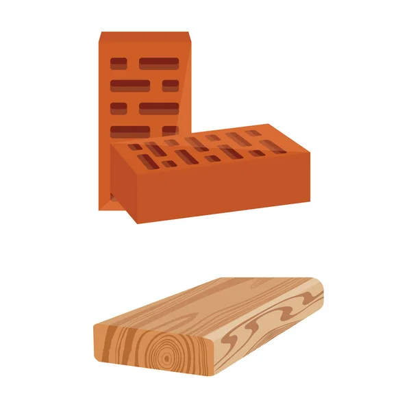 Legname di mattoni e legno — Vettoriale Stock