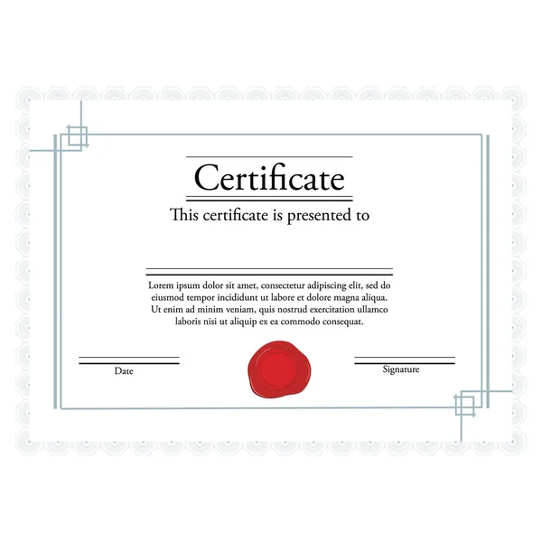 Certificado plantilla vector — Archivo Imágenes Vectoriales