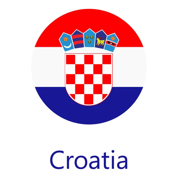 Bandera redonda Croacia — Vector de stock