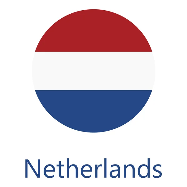 라운드 깃발 네덜란드 — 스톡 벡터