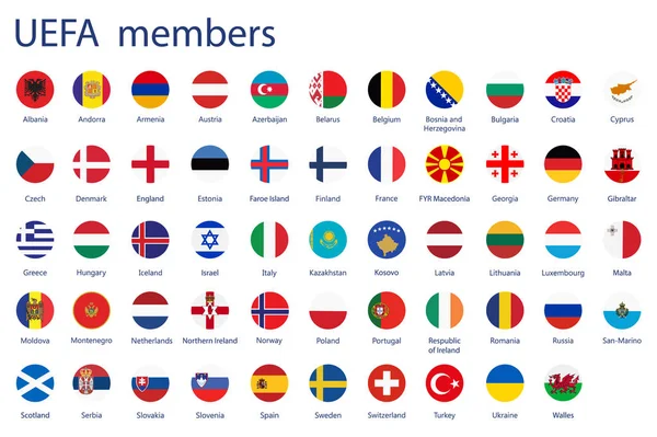 UEFA members flags — Stock Vector