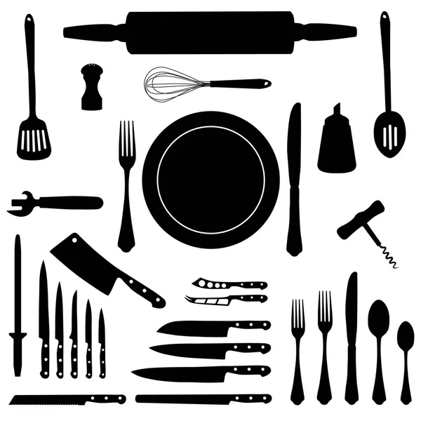 Ustensile de cuisine icône ensemble — Image vectorielle