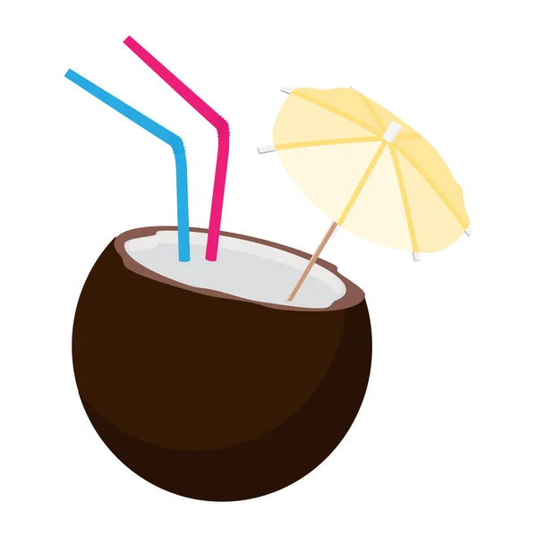 코코넛 칵테일 음료 — 스톡 벡터