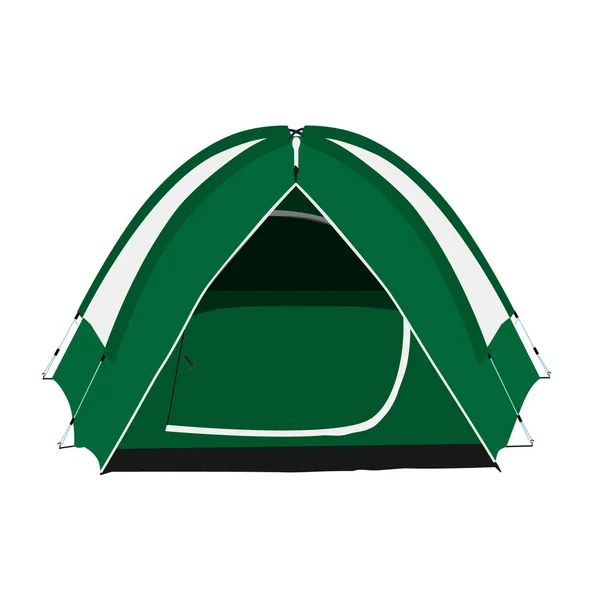 Tienda de camping verde — Vector de stock
