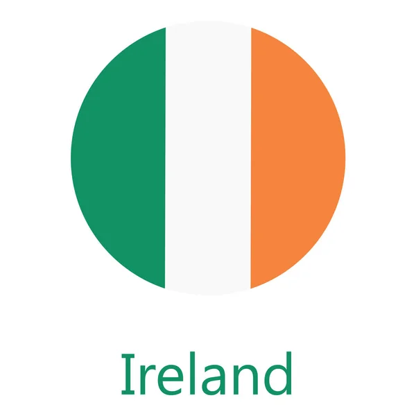Bandera redonda de Irlanda — Vector de stock