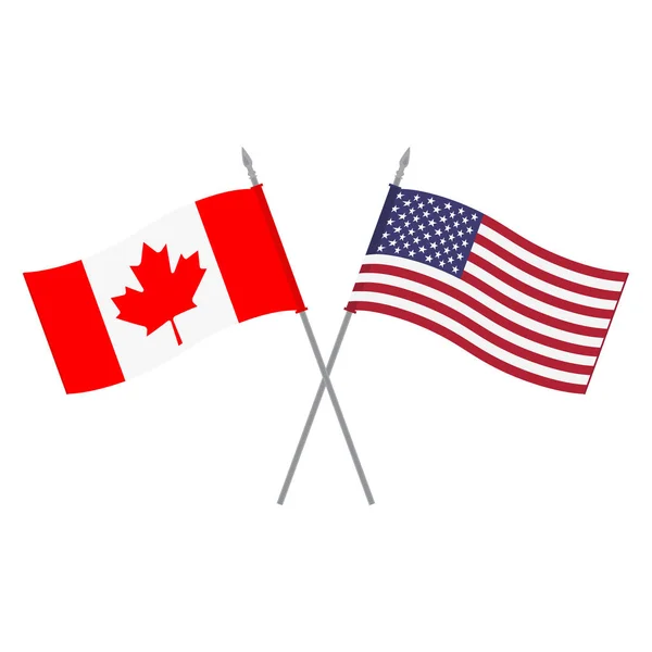 VS en canada vlaggen — Stockvector