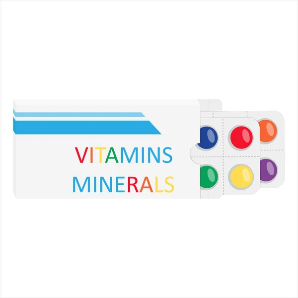 Vitaminas e minerais —  Vetores de Stock