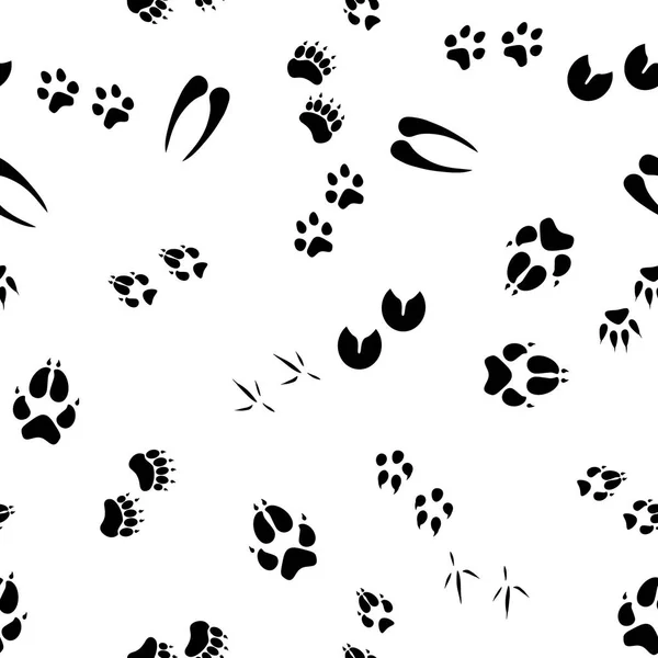 无缝模式与动物脚印 — 图库矢量图片