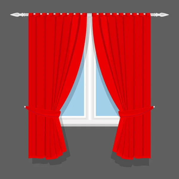 Red curtain vector — Stock Vector