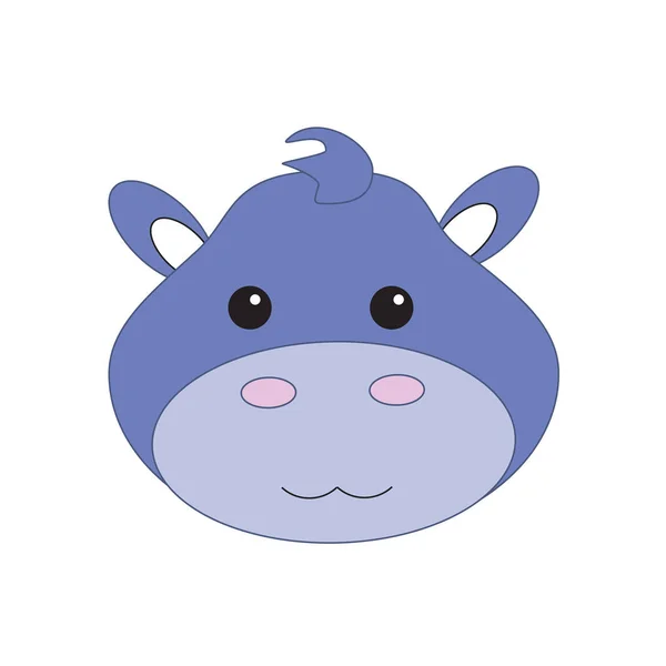 Twarz dziecka hipopotam — Wektor stockowy