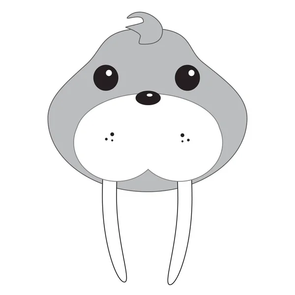 Baby walrus gezicht — Stockvector