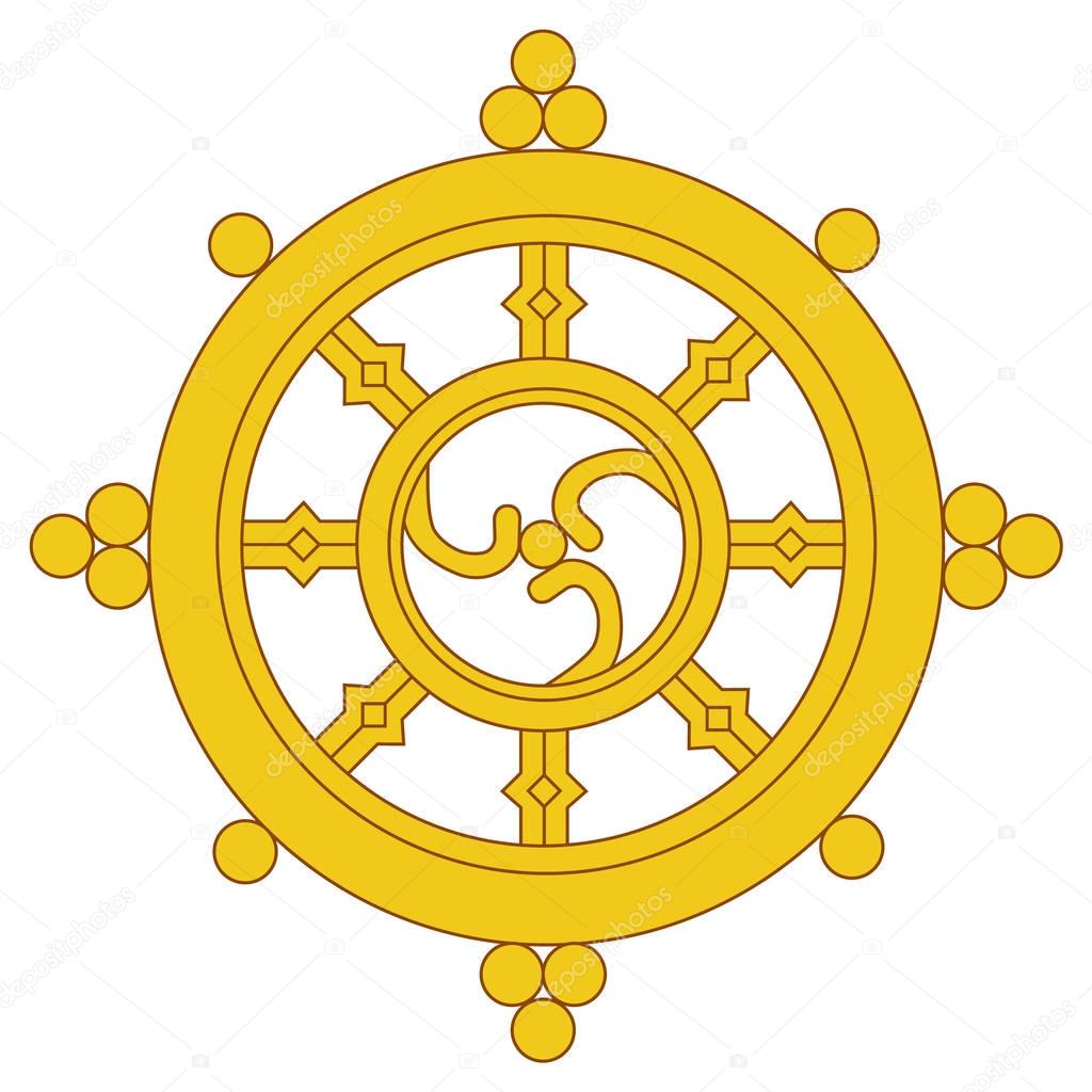 Dharma wheel vector