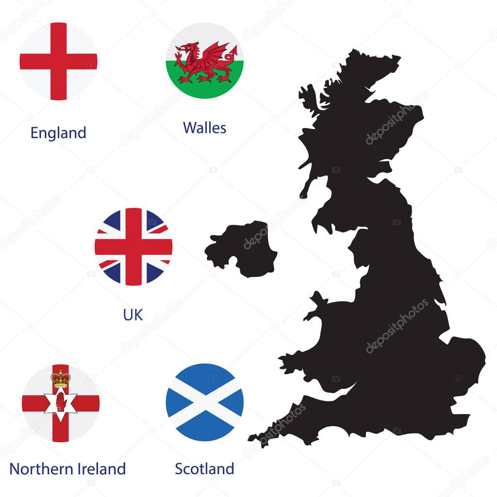 UK map and flags