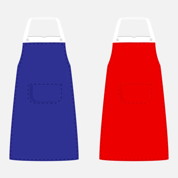 Blått och rött förkläde — Stockfoto