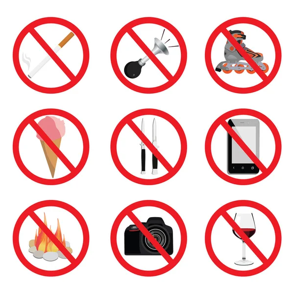 Set of no sign — Stock Image Set of no sign Royalty Free Stock Photos