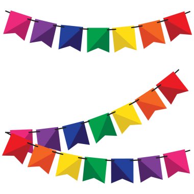 Bunting and garland set clipart