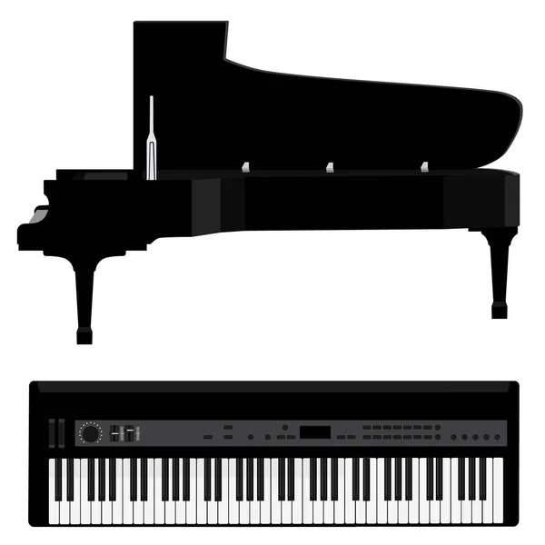 钢琴和合成器 — 图库照片
