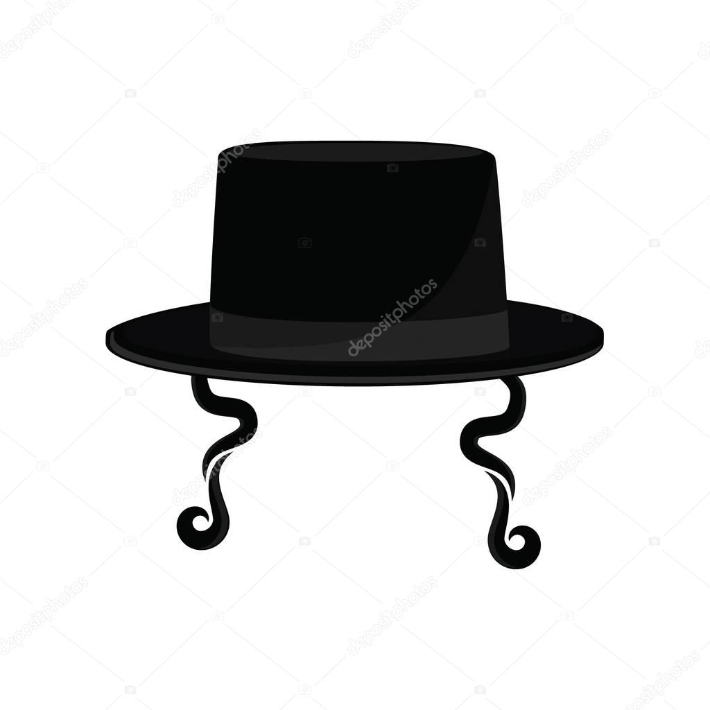 Jewish hat with sideburns