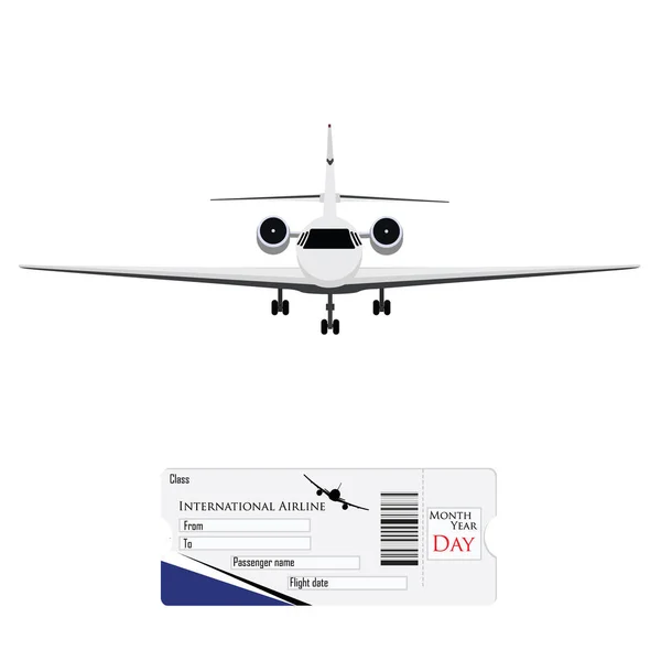 Airplane and ticket — Stock Photo, Image