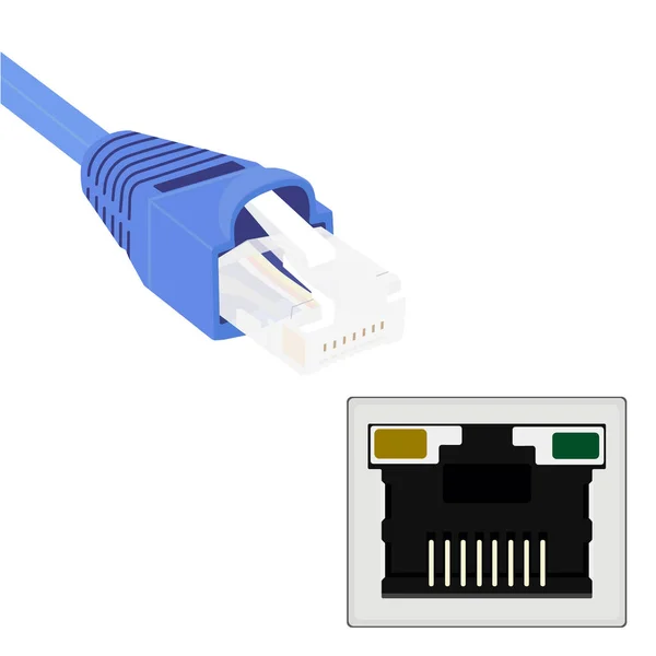 Ethernet кабель, порт — стоковое фото