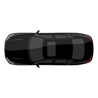 Sedan araba Üstten Görünüm