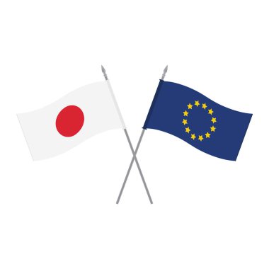 AB ve Japonya bayrakları