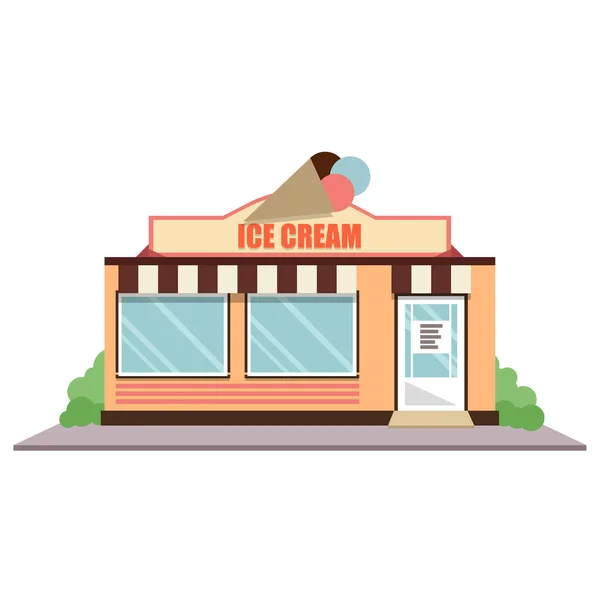 Ice cream shop homlokzat — Stock Vector