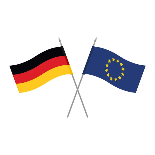 Vlaggen van de EU en Duitsland — Stockvector