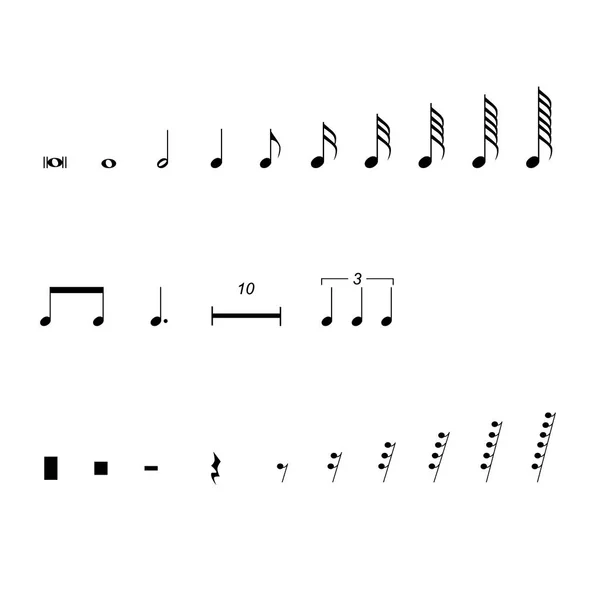 Muzieknotatie symbolen — Stockvector