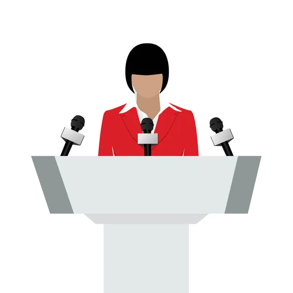 Vecteur de haut-parleur femme — Image vectorielle