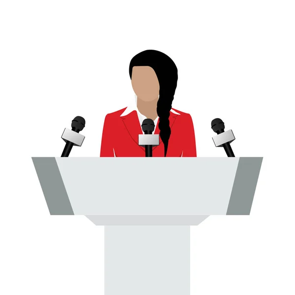Vecteur de haut-parleur femme — Image vectorielle