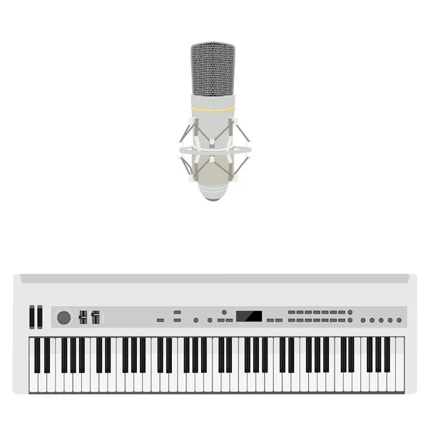 Microfoon en de synthesizer — Stockfoto